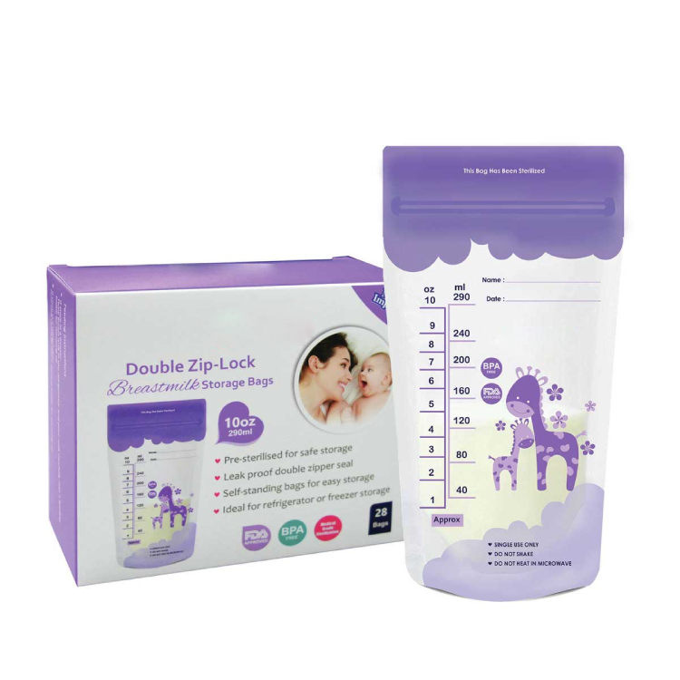 Market demand for pre-sterilized double zipper breast milk storage bag